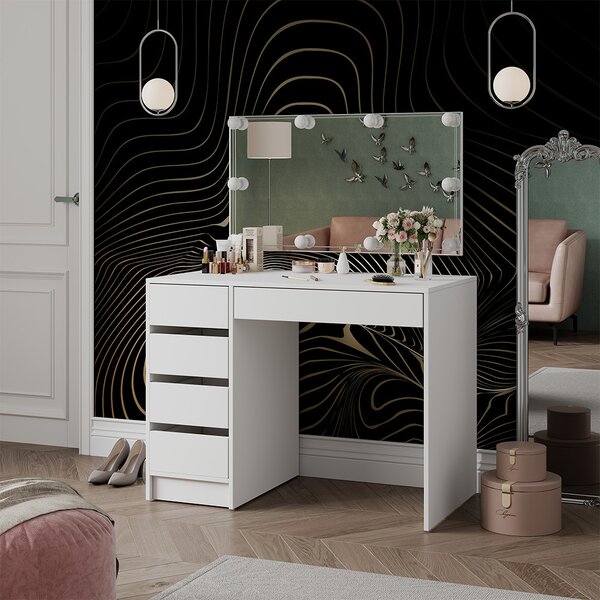 Toaletní stolek Vicco Thalia Bílá 100 cm s osvětlením LED, Model 41531