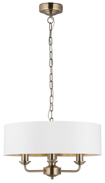Endon 98934 - Lustr na řetězu HIGHCLERE 3xE14/40W/230V bílá/mosaz