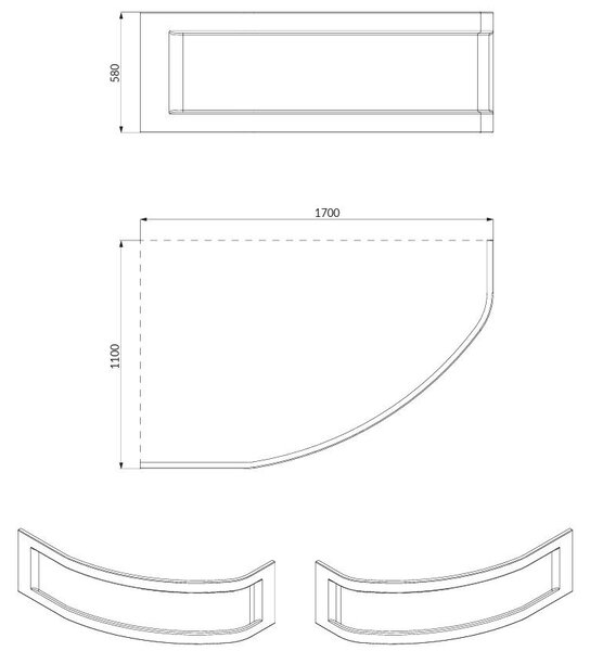 Cersanit Kaliope, vanový panel 170cm pravý/levý, bílá, S401-127