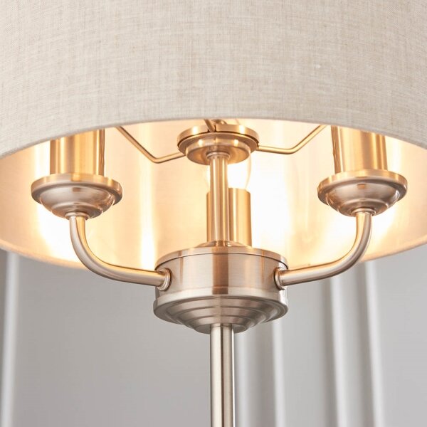 Endon 94369 - Stolní lampa HIGHCLERE 3xE14/18W/230V béžová/matný chrom