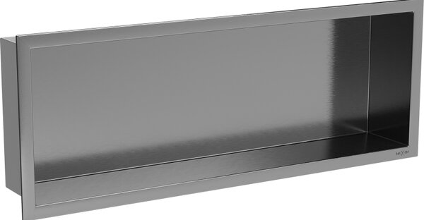 Mexen X-Wall-R rohová polička s obrubou 60 x 20 cm, kartáčovaný gun grey - 19E0602010