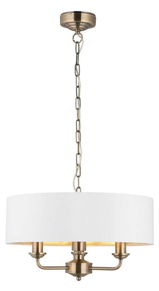 Endon 98934 - Lustr na řetězu HIGHCLERE 3xE14/40W/230V bílá/mosaz