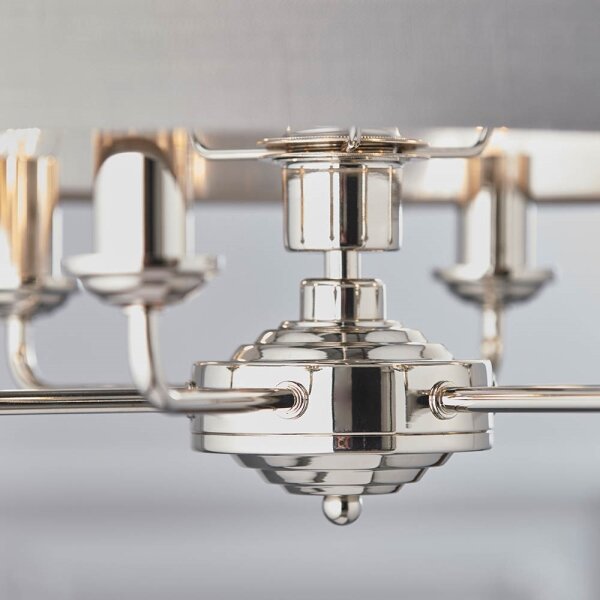 Endon 94373 - Lustr na řetězu HIGHCLERE 6xE14/40W/230V šedá/lesklý chrom