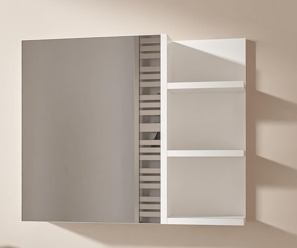 HAJDUK FURNITURE Koupelnová zrcadlová skříňka 60x50 cm bílá 1 dveře bez úchytek police vpravo