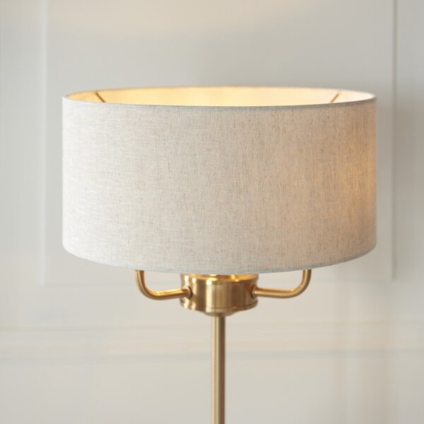 Endon 110721 - Stolní lampa HIGHCLERE 3xE14/18W/230V béžová/mosaz