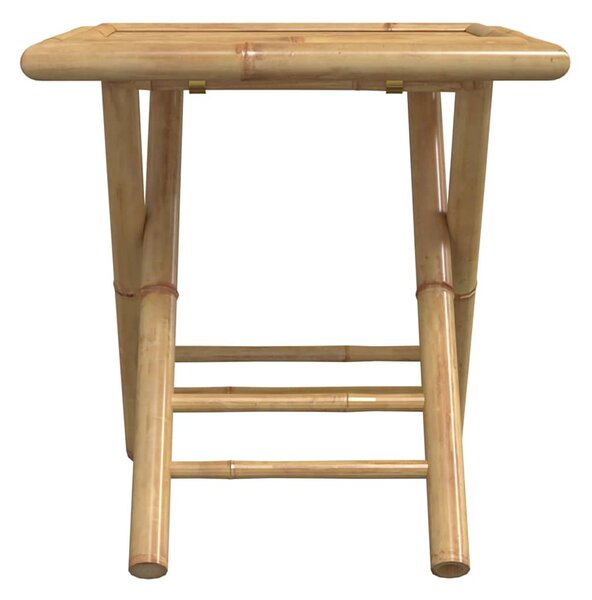 3dílný skládací bistro set s krémově bílými poduškami bambus 3208931