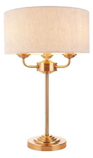 Endon 110721 - Stolní lampa HIGHCLERE 3xE14/18W/230V béžová/mosaz