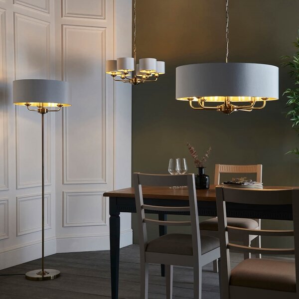 Endon 98935 - Stojací lampa HIGHCLERE 3xE14/40W/230V bílá/mosaz