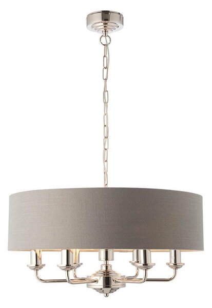 Endon 94373 - Lustr na řetězu HIGHCLERE 6xE14/40W/230V šedá/lesklý chrom