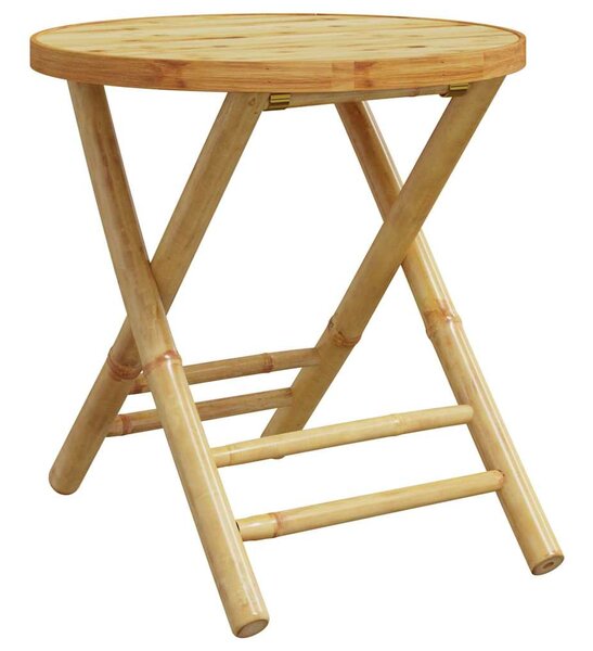 3dílný skládací bistro set s krémově bílými poduškami bambus 3208937