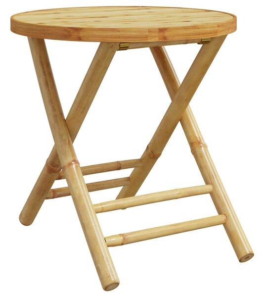 3dílný skládací bistro set s tmavě šedými poduškami bambus 3208938