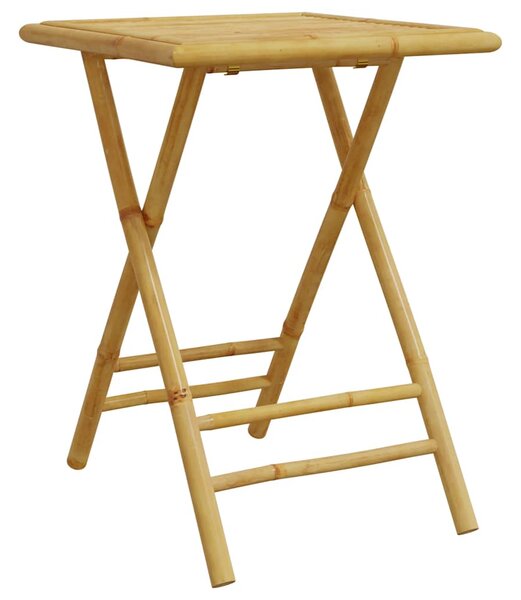 3dílný skládací bistro set s krémově bílými poduškami bambus 3208933