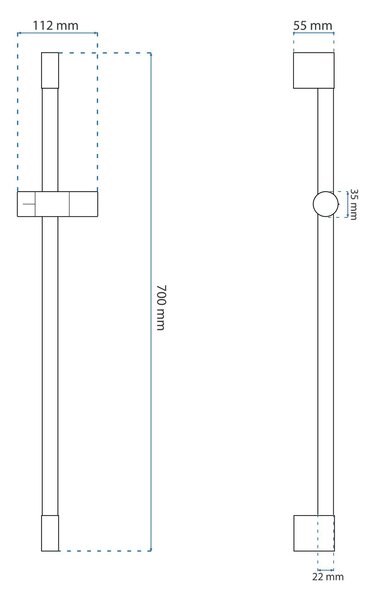 Rea Rea, sprchový sloup na ruční sprchu 70cm, model 01, měděná matná, REA-P9510