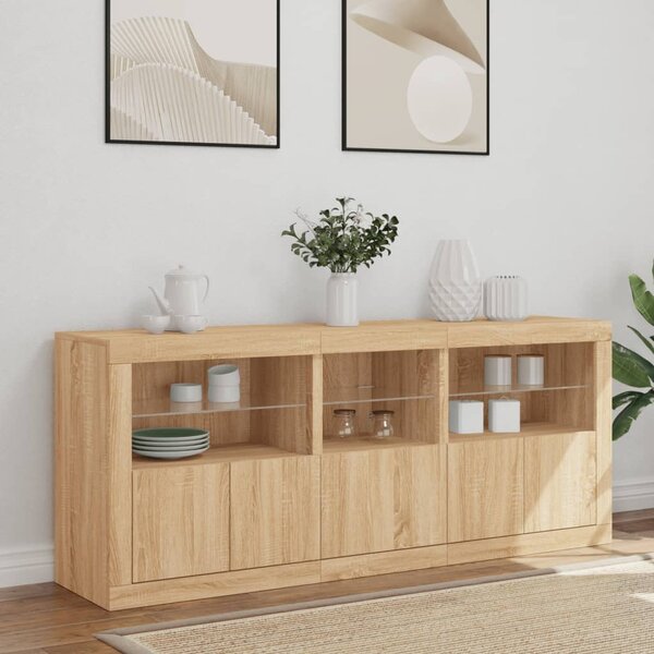 Příborník s LED osvětlením dub sonoma 162 x 37 x 67 cm 3208997