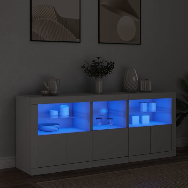 Příborník s LED osvětlením bílý 162 x 37 x 67 cm 3208995