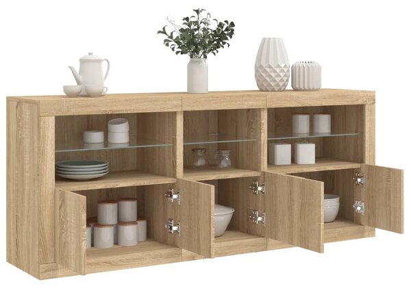 Příborník s LED osvětlením dub sonoma 162 x 37 x 67 cm 3208997