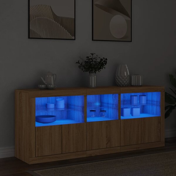 Příborník s LED osvětlením dub sonoma 162 x 37 x 67 cm 3208997