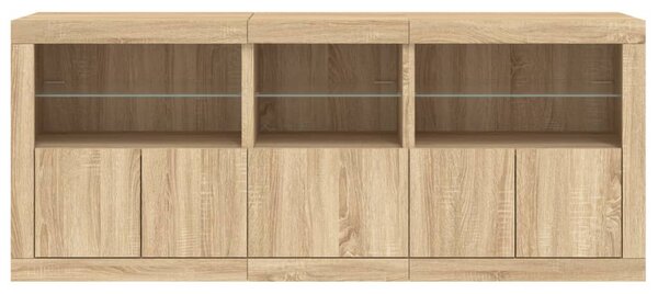 Příborník s LED osvětlením dub sonoma 162 x 37 x 67 cm 3208997