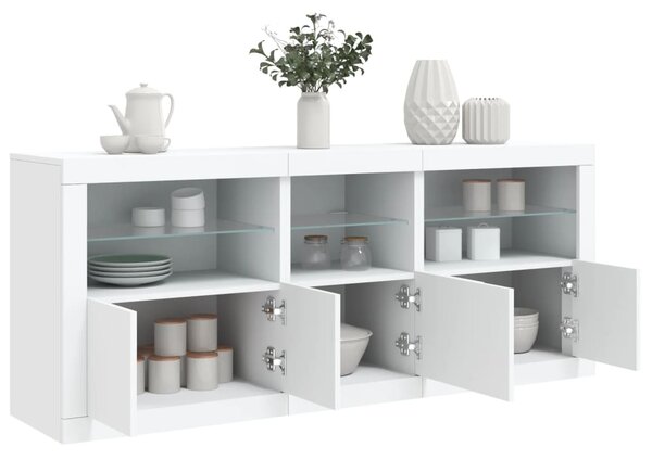 Příborník s LED osvětlením bílý 162 x 37 x 67 cm 3208995