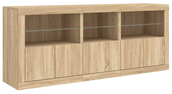 Příborník s LED osvětlením dub sonoma 162 x 37 x 67 cm 3208997