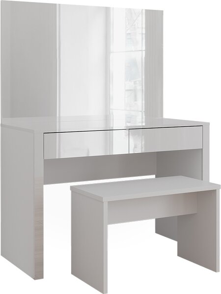 Toaletní stolek Vicco Annabelle Bílá vysoký lesk/bílá 110 cm se zrcadlem a lavicí, Model 55018