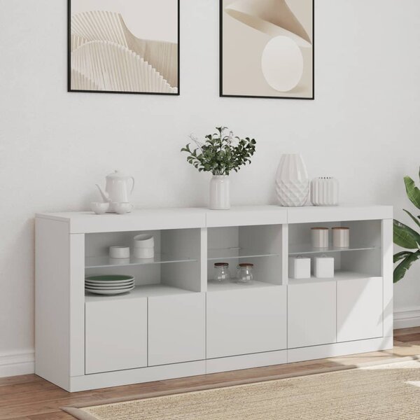 Příborník s LED osvětlením bílý 162 x 37 x 67 cm 3208995