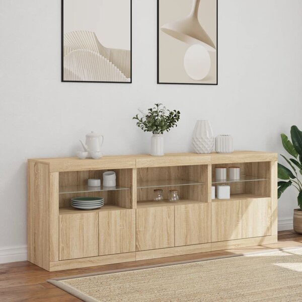 Příborník s LED osvětlením dub sonoma 181,5 x 37 x 67 cm 3209004