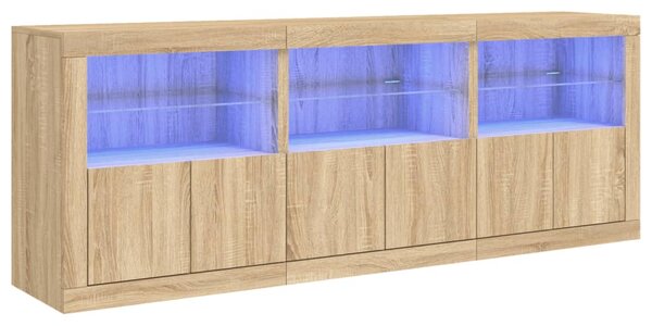 Příborník s LED osvětlením dub sonoma 181,5 x 37 x 67 cm 3209004