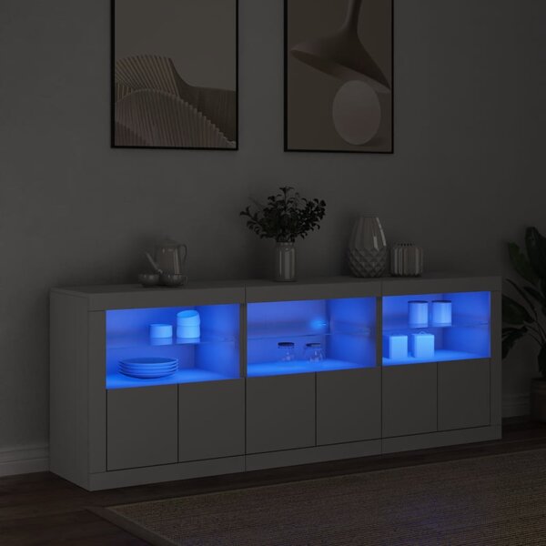 Příborník s LED osvětlením bílý 181,5 x 37 x 67 cm 3209002