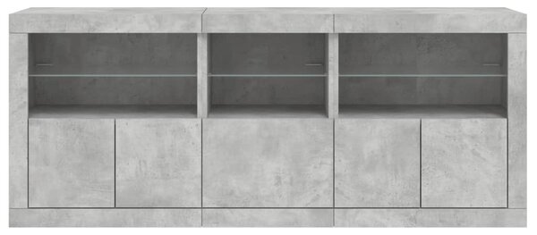 Příborník s LED osvětlením betonově šedý 162 x 37 x 67 cm 3208998