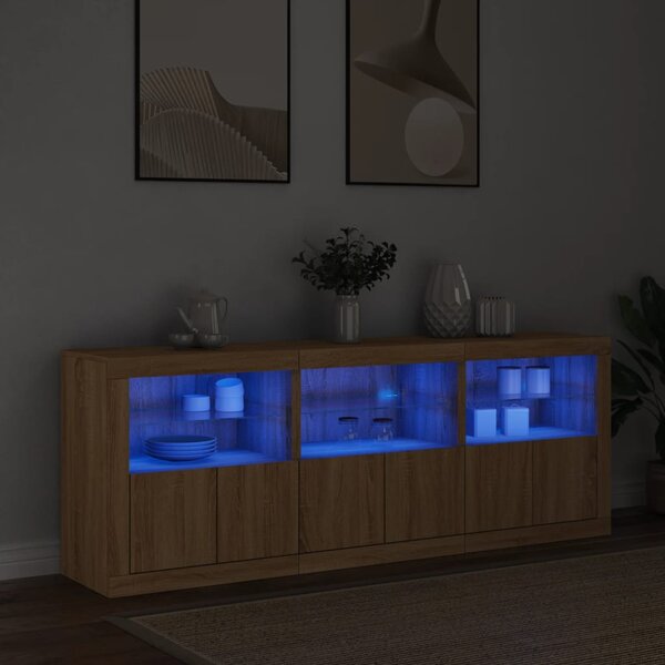 Příborník s LED osvětlením dub sonoma 181,5 x 37 x 67 cm 3209004