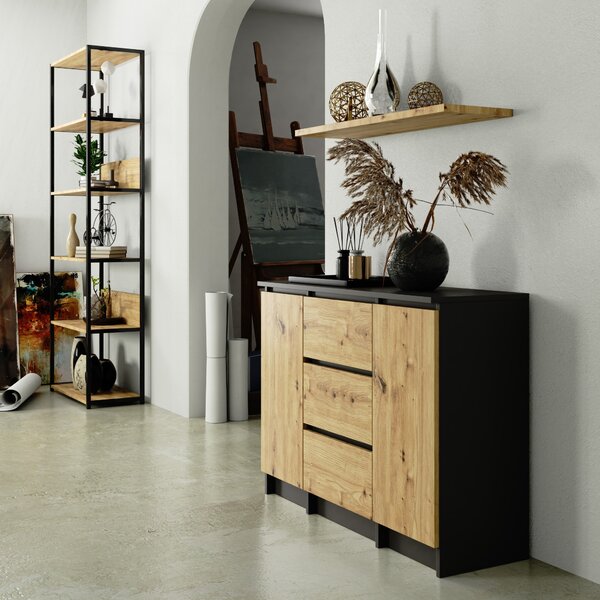 Ak furniture Komoda Girgo 100 cm grafit/dub artisan