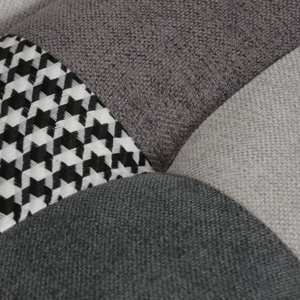Vikio Houpací křeslo patchwork šedá látka AKR108PWC