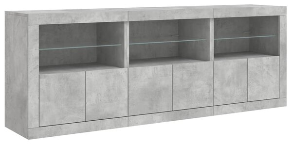 Příborník s LED osvětlením betonově šedý 181,5 x 37 x 67 cm 3209005