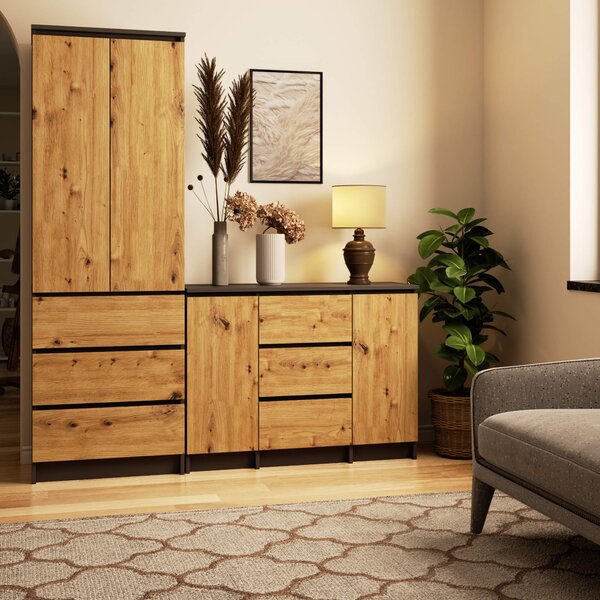 Ak furniture Komoda Girgo 100 cm grafit/dub artisan