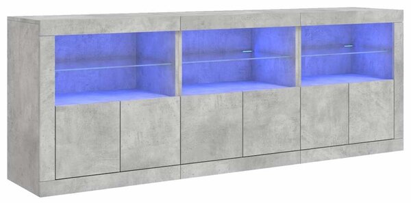 Příborník s LED osvětlením betonově šedý 181,5 x 37 x 67 cm 3209005