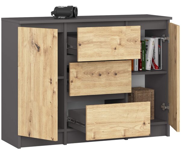 Ak furniture Komoda Girgo 100 cm grafit/dub artisan