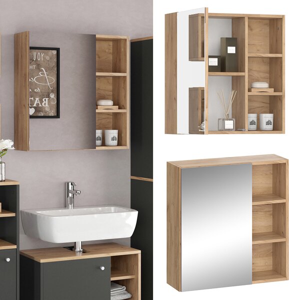 Koupelnová zrcadlová skříňka Vicco Senyo Antracit 62 x 64 cm, Model 36360