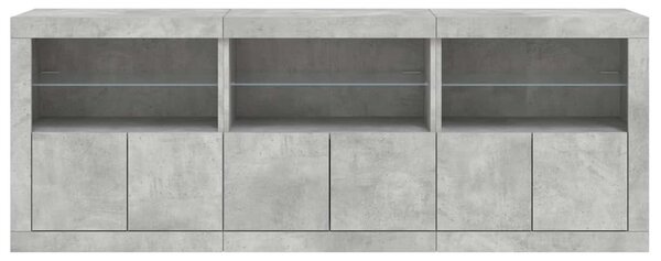 Příborník s LED osvětlením betonově šedý 181,5 x 37 x 67 cm 3209005