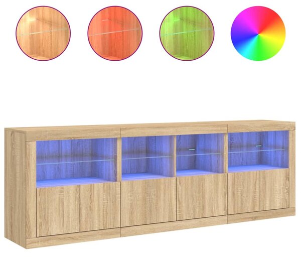 Příborník s LED osvětlením dub sonoma 202 x 37 x 67 cm 3209011