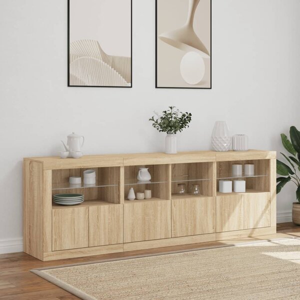 Příborník s LED osvětlením dub sonoma 202 x 37 x 67 cm 3209011