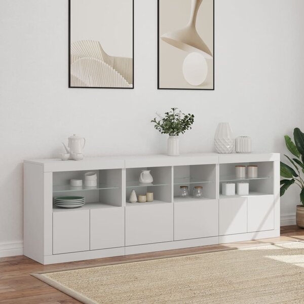 Příborník s LED osvětlením bílý 202 x 37 x 67 cm 3209009