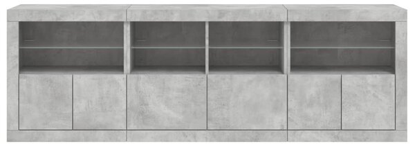 Příborník s LED osvětlením betonově šedý 202 x 37 x 67 cm 3209012