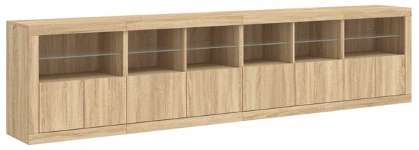 Příborník s LED osvětlením dub sonoma 283 x 37 x 67 cm 3209018