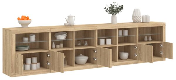 Příborník s LED osvětlením dub sonoma 283 x 37 x 67 cm 3209018