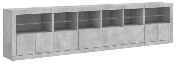 Příborník s LED osvětlením betonově šedý 283 x 37 x 67 cm 3209019