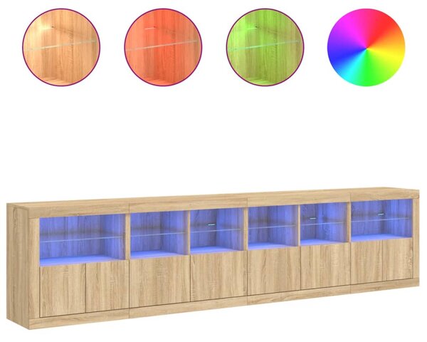 Příborník s LED osvětlením dub sonoma 283 x 37 x 67 cm 3209018