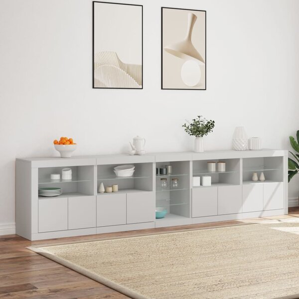 Příborník s LED osvětlením bílý 283 x 37 x 67 cm 3209023