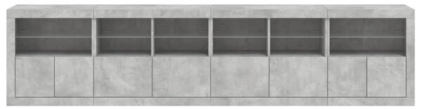 Příborník s LED osvětlením betonově šedý 283 x 37 x 67 cm 3209019