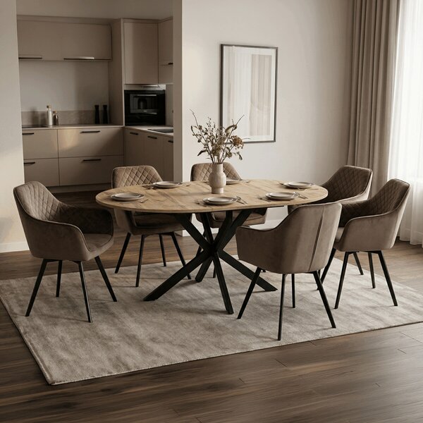Vikio Jídelní stůl rozkládací 120-160x120 cm lamino dub AJZ175D
